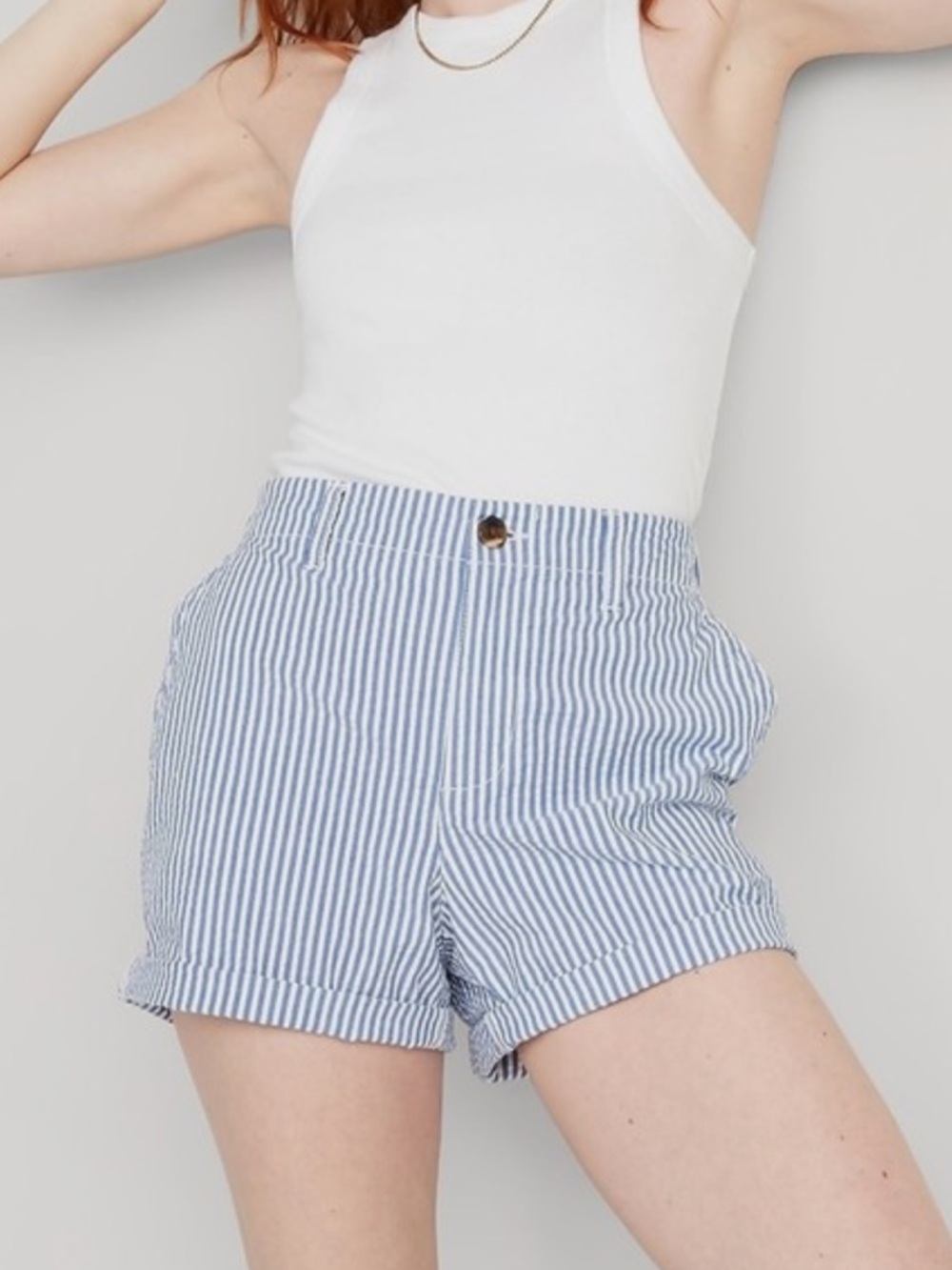 Old Navy High Waist Seersucker OG Chino shorts